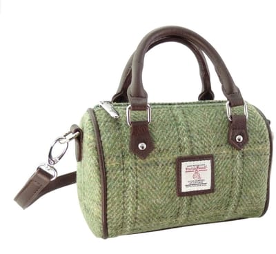 Bowlingtas mini Kilbride Groen Visgraat - 17x 20x11 - Harris Tweed - Glen Appin of Scotland