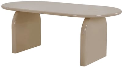 Vente-unique Eettafel 8 personen in MDF - Glanzend beige - FELYRIA