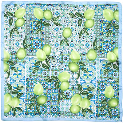 Vierkante Sjaal met Abstract Grafisch Ginkgo- en Bloembladdessin (70x70cm)