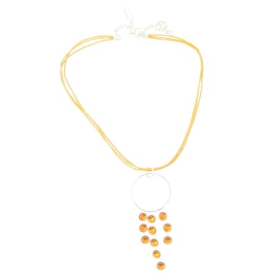 Behave - Dames Ketting Oranje Met Hanger 40 Cm - Nikkelvrij - Handgemaakt En Stijlvol