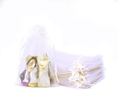 Set van 40 Kleurige Organza Tassen met Trekkoord voor Sieraden, Cadeaus en Feestjes - 30 x 40 cm