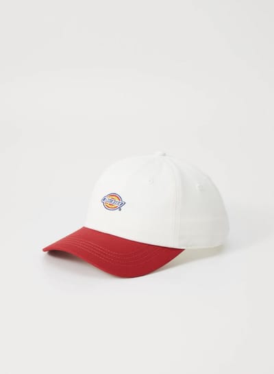 Dickies Hardwick 2 Tone Pet – Unisex Cap – Egret/Wit met Rode Klep – One Size – Streetwear Stijl