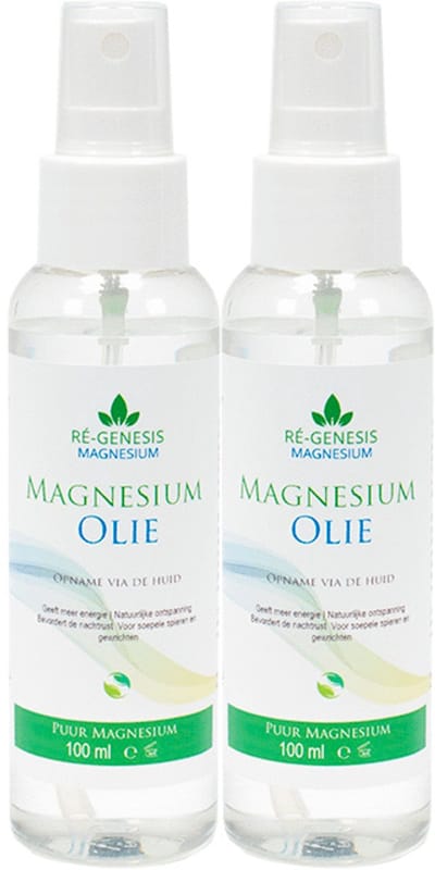 Magnesiumolie van Ré-genesis | Magnesium spray Set 2x 100 ml | Magnesium olie Voeten & Spieren | Magnesiumolie Aanbieding | Natuurzuiver, Snel Opneembaar, Ondersteunt Spieren & Zenuwstelsel