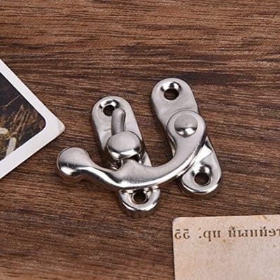 Antieke haaksluiting set van 30 stuks, ijzeren vergrendeling met 120 schroeven voor houten sieradenkist, decoratie, 3.2x2.8cm, duurzaam en stijlvol ontwerp