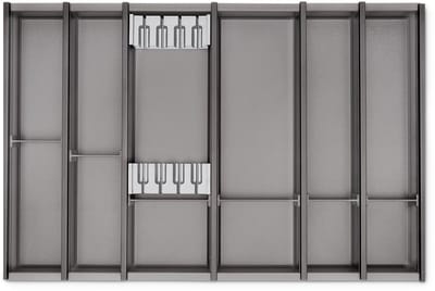 Bestekbak Cuisio grafietgrijs - voor corpusbreedte: 800 mm / breedte (binnen): 720-726 mm / diepte (binnen) 473 mm / hoogte 55 mm
