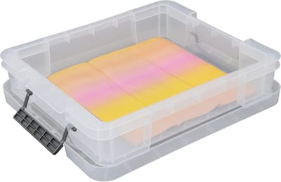 Whitefurze Opbergbox - 2x stuks - 9 liter - Transparant - 43 x 36 x 8 cm - kunststof - opslag oplossingen - kist - met deksel