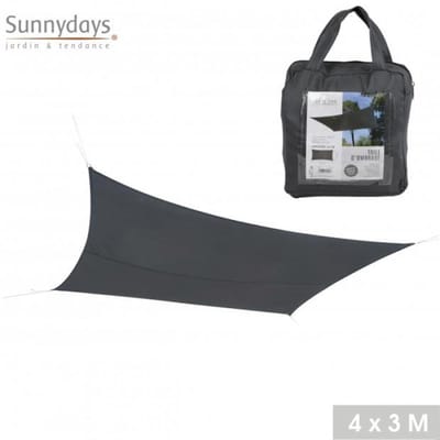 Schaduwdoek antraciet 4 x 3 m van polyester 160 g/m²