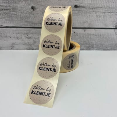Geboorte sticker rol welkom lief kleintje - cadeausticker baby - sluitsticker kraamcadeau - 500 stuks