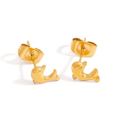 Bijoutheek Oorknoppen Summer Vibe Dolfijn Goud