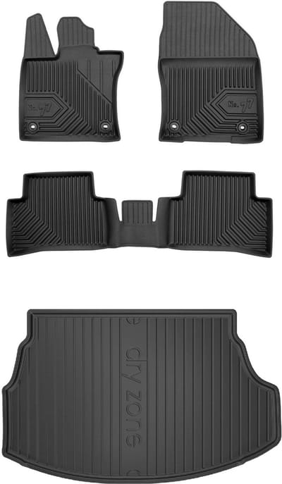 FROGUM Line 77 DryZone – Automatten en Kofferbakmat – Perfecte pasvorm – Geurloos TPE – Verhoogde beschermrand
