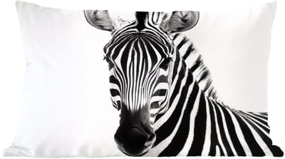 Sierkussens - Kussentjes Woonkamer - 60x40 cm - Zebra - Close-up - Zwart - Strepen