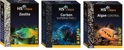 HS - Zeolite + Carbon Active Kool + HS-aqua Algae Control - Filtervulling - Filtermateriaal - 3x 1 Liter - Combideal