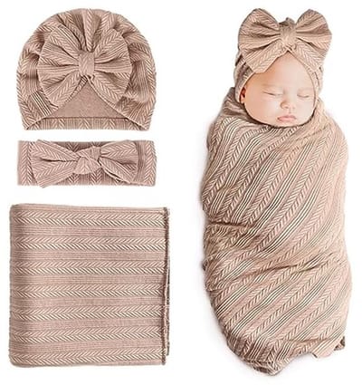 Geboorte Deken voor Peuters met Bijpassende Muts en Hoofdband - Warm en Veilig voor Baby's