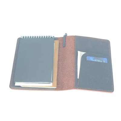 Handgemaakt leren notitieboekhoes voor Moleskine Cahier, geschikt voor mini formaat 3.5" x 5.5", donkerbruin, ideaal voor zakelijke notities en creatieve aantekeningen