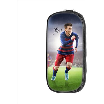 Patroon Pennenbakje Student Sport Schoolbenodigdheden Rits Potloodtasje Voetbalster M-Messi Grote Capaciteit Etui make-uptasje gray