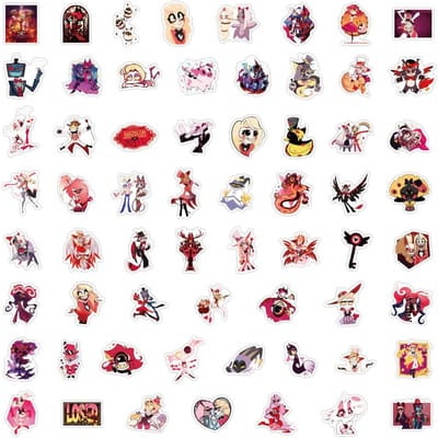60 Stuks Hazbin El Stickers Bagage Waterbeker Kantoorbenodigdheden Mobiele Telefoon Auto Scooter Laptop Koelkast Decoratie Doe-het-zelf Stickers