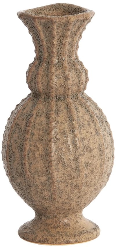 Vaas Ø8,5x17 cm SORREL keramiek mat donker bruin