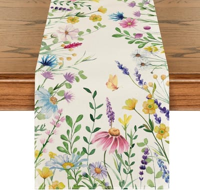Mode Tafelloper - Eucalyptus - Lavendel - Bladeren - Lente - Tafelloper - Keuken Eettafel Decoratie - Vakantie Party Decor 40 x 140 cm