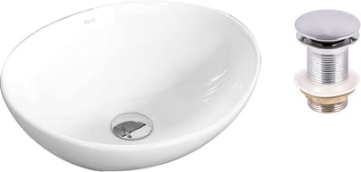 Ovale Opzetwastafel Keramiek Klein voor Gastentoilet of Badkamer