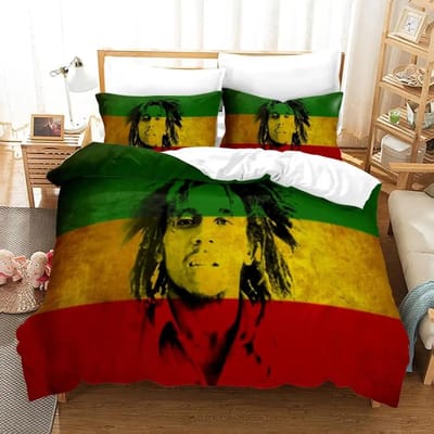 Bob Marley Dekbedovertreksets Muzieklegendes Jamaica Zanger Comfortabele Spreien Queen King Size Beddengoedsets Slaapkamerdecoratie 70x133cm 2pcs