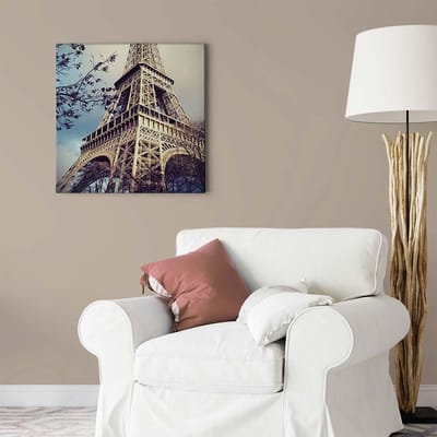 Canvas print DD123289 Eiffel Tower A.S. Création 0,5 x 0,5 m Blauw Kantoor Hal/Gang Keuken Slaapkamer Woonkamer