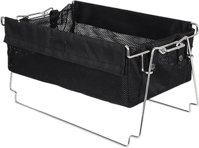 Opvouwbare mand - Campingtas container - Outdoor opslag - Met trekkoord sluiting - 49.5 x 26 x 24 cm - Zwart
