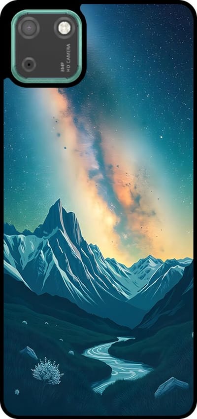 Smartphonica Telefoonhoesje Geschikt voor Huawei Y5P met Sterrenhemel Opdruk - TPU Backcover Case With Space And Milkyway Design geschikt voor Huawei Y5p