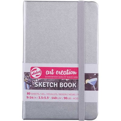 Carnet Croquis 9x14 cm - 80 feuilles - 140g - Argent - Royal Talens