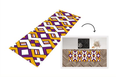 Keukenloper 150x50 cm - Keukenmat vinyl Design - Lijn - Retro - Keukenmatten loper - Keuken vloerkleed tapijt