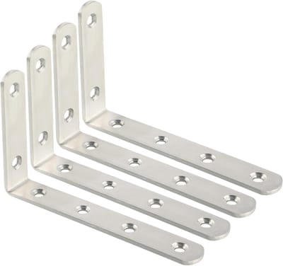 Drijvende Plank Steunen, 4 Stuks Metalen Plankbeugels, RVS Wandplank Beugels 125mm x 75mm voor Muurmontage en Interieurdecoratie