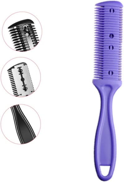 Trimkam Cabantis-Haar scheermes-Styling Tool-Kapper Kam-Haar Kam-Barbier-Inclusief scheermes-Paars