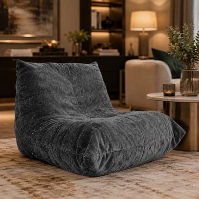 Zitzak - Zitzak Stoel - Fauteuil - Relaxstoel - Ergonomisch bank - Geen montage nodig - Binnen - Geschikt voor de woonkamer, slaapkamer en leeshoek - Grijs
