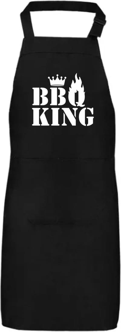 Schort bbq king | vaderdag cadeau | vader cadeautjes | papa | Zwart