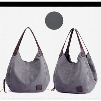 Eenvoudige en Casual Koreaanse Versie Canvas Tas Veelzijdige Mode Literaire Stijl Dames Tas Student Kleine Stoffen Tas Dames Eén-schouder Handtas gray