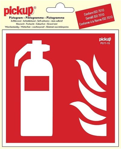 Pickup Pictogram 15x15 cm - Brandblusser - conform ISO 7010