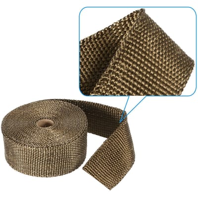 15m Bande Thermique Collecteur d'Échappement Tuyau de Descente 10 Colliers de Serrage 30cm pour Voiture Moto black