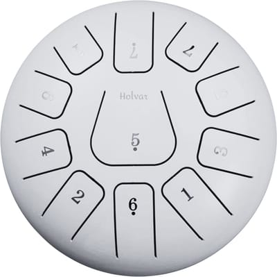 Tongue Drum 30cm - 11 tonen - Groot - Lotus Drum - Meditatie - Yoga - Handpan - 3.2 kg - Wit