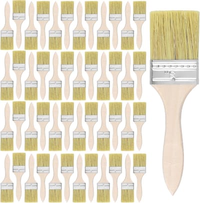 Set van 60 Stuks 5 Inch Verfkwasten met Houten Handvat voor Decoratie en DIY Projecten, Ideaal voor Meubels, Wanden en Houten Kasten