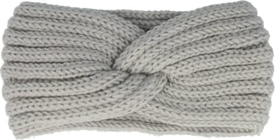 Haarsoires Haarband Twist 10cm – Effen Kleur – Gebreide Stof – Grijs - Zachte Knoop Hoofdband - Haaraccessoire voor Dames & Meisjes