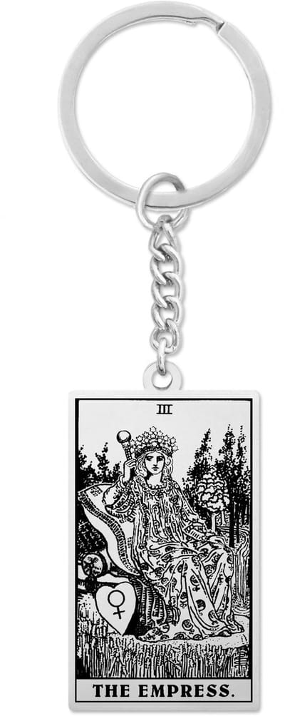 Tarot Sleutelhanger III: De Keizerin / The Empress - Zilverkleurig Stainless Steel - Grote Arcana uit Rider-Waite Geïnspireerd - Pax Amare
