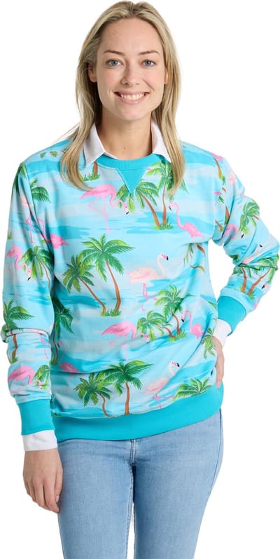OppoSuits Flaminguy - Sweater - Carnavalskleding - Tropische Flamingo Trui - Blauw - Maat S