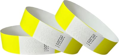 Polsbandjes Evenementen - Armbandjes Toegangscontrole - Feest Organiseren - Genummerd & Scheurvast - 19 x 250 mm - Neon Geel
