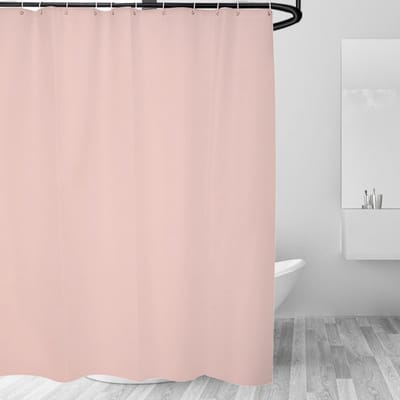 Effen douchegordijn - Waterdicht PEVA douchegordijn - Inclusief haken - Schimmelwerende douchegordijnvoering -Lichtroze, breedte 80 × hoogte 180 cm