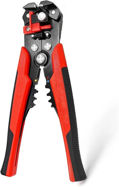 Draadstripper Krimptang - 3-in-1 Gereedschap - Elektrisch Werk - Zelfinstellend Mechanisme - AWG 10-24 - Rood