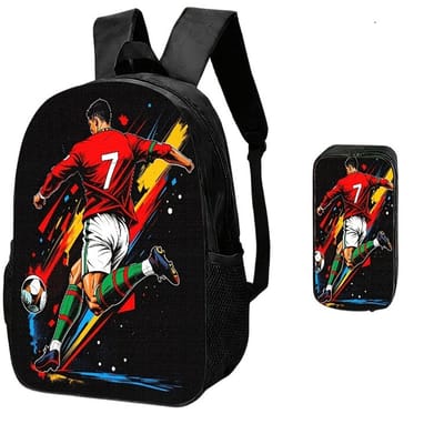 Voetbal Rugzak | Ronaldo Rugtas | Rugzak Meisje | Rugzak Jongens | Mooie rugzakken met Voetbal | Ronaldo Etui | Voetbal Pakket | 20 liter | Kinder Rugzak