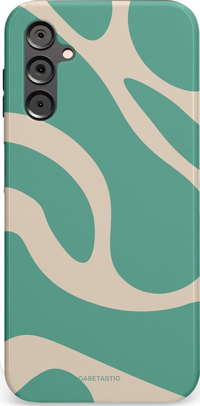 Casetastic hoesje geschikt voor Samsung Galaxy A14 (2023) 5G / Samsung Galaxy A14 (2023) 4G - Dubbellaagse bescherming - Zand Groene Vlaktes - Fashion Case - Saliegroen Zand