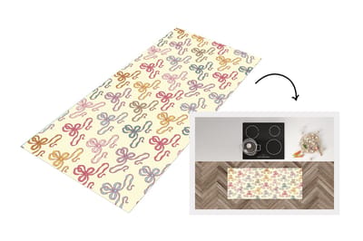Keukenloper - Loper keuken - Strik - Patronen - Geboorte - 120x50 cm - Keukenloper vinyl