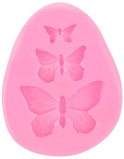 Dailygoods- Siliconen Vorm - Vlindervorm - Herbruikbaar - Food-grade - Temperatuurbestendig - Roze - Afmetingen 7,5 x 6 x 1 cm - Bakvorm