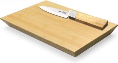 Cookut Bamboe - Snijplank - inclusief mes - klein - bruin