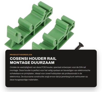 Dailygoods - Houder - Rail montage - Duurzaam en eenvoudig te installeren - Groen - Universele adapters - Beveiliging van elektronische schakelingen